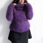Wool mohair fuzzy sweater turtleneck to order