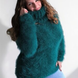 fuzzy wool mohair turtleneck sweater